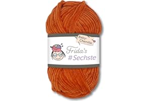 Frida's Wollhaus Frida's - 50 g - Sixième fil chenille pour bébé - Pour tricot et crochet - Amigurumi - Doux - 30 couleurs (778 - Citrouille)