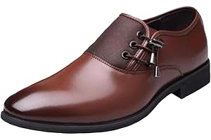 DADAWEN Men's Leather Oxfords Formal Slip on Business Dress Shoes