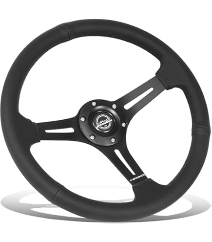 NRG Innovations RST-006S-OR 350mm 3" Deep Dish 3-Spoke Cutout Holes Steering Wheel With Horn Button, 6-Bolt X 70mm, Black/Orange : Buy Online At Best Price In KSA - Souq Is Now - Foto 2