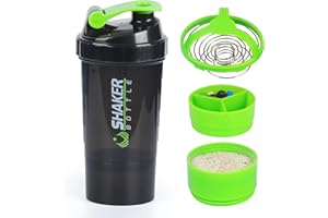 XTKS Eiweiß Shaker,Protein Shaker Flasche mit Mixer,Auslaufsicherer Trinkflasche für Protein Shakes,Tragbarer Shaker Proteinshake mit Aufbewahrung