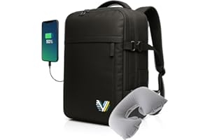 VENTURAE Mochila Viaje Cabina Avión 40x20x25 Ryanair | Travel Backpack | Bolsa Viaje Impermeable Mujer Hombre | Nylon Acolchado Premium y Cremalleras Reforzadas | Incluye Regalo Almohada Reposacuellos