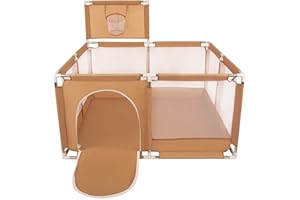 Selonis Parc Bébé SANS Balles Aire De Jeu Pliable Basket, Beige