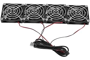 T osuny ABS Router Cooling Fans, 4 Fans 5V USB Heat Sink with Removable Film, for RT‑AC5300 R7900 R8000 Computer Supplies