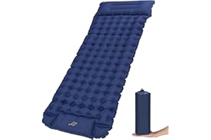 Zawaer Camping podkładka do spania,materac kempingowy, samopompująca podkładka do spania,nadmuchiwany materac na zewnątrz Ultralekka podkładka do spania,składana mata spania z poduszką i pompką nożną
