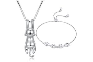Wonvin Collection Womens 925 sterling silver 3D cute cat Lover Matte surface/smooth pendant necklace