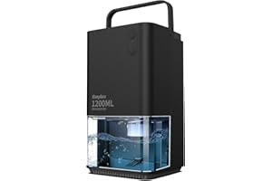 EasyAcc® Deshumidificateur d Air 1200ML, Deshumidificateur Electrique Silencieux Econome en Energie, 7 LED Multicolores, Arrêt Automatique Pour Salles de Bain,Chambres,Bureau, Noir