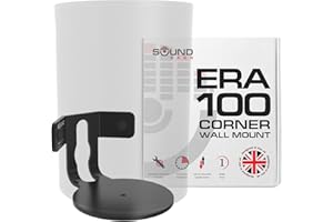 Sound bass ERA100 Corner Wall Mount Bracket - Low Profile, Black, Single (1pc), Complete with All Mounting Hardware Compatible with Sonos ERA 100 Speaker