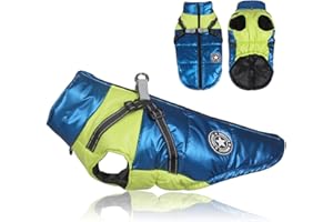 BIQIQI Manteau Chien avec Harnais d'hiver Manteau pour Chien, Manteau Chaud Imperméable pour Petit Chien Grande Taille, Veste de Chien avec Réfléchissant pour Labrador Chihuahua Bouledogue Français