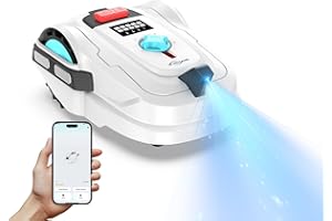 YARDCARE M800Plus Robot Tagliaerba Senza Filo Perimetrale, 800 m², Posizionamento GPS + Visione AI, Robot Tosaerba, Modalità di Taglio a U, Rilevamento di 150 Ostacoli, Ricarica Automatica, App