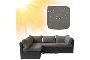 SYLC Housses De Coussins De Canapé Terrasse Hydrofuges Housses De Coussins De Jardin en Rotin avec Fermeture éclair Imperméables pour Forme en L/Coin (1 pièce 65×65×10 cm,Light Grey)