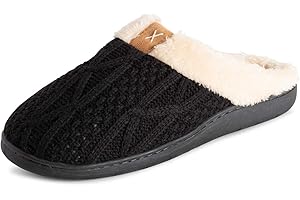 Polar Mens Memory Foam Comfort Plush Rubber Sole Outdoor Winter Anti Slip House Cozy Faux Fur Slippers Duel Size