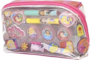 LIP SMACKER Markwins Princess Essential Makeup Bag - Set de Maquillage pour Enfants - Ensemble de Maquillage des Princesses Disney dans un Sac Coloré - Jouets et Cadeaux pour Enfants