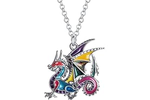 NEWEI Collar Dragon Esmaltado Dragón Colgante Cadena 20 Pulgadas Regalos Originales Para Mujer Niña