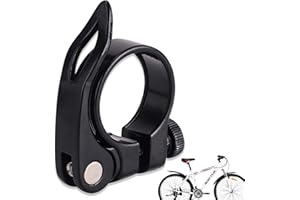 CRRYNUO Bike Seat Post Clamp, Bicycle Seat Quick Release Tube Clamp, 31.8mm, Aluminum Alloy Bike Seatpost Accessories for Road Bikes Mountain Bikes Folding Bikes(Black)
