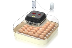 Hethya Incubadora Huevos Gallina, Incubadora de 35 Huevos, Incubadoras con Control de Humedad, Lámpara de Huevos y Volteador Automático de Huevos, Incubadora para Huevos de Gallina Pato Codorniz