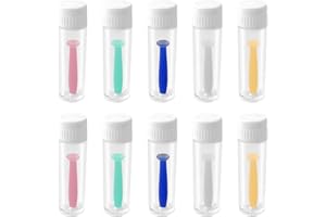 DONOONIS Lot de 10 Aides à L'insertion de Lentilles de Contact, Aide à L'insertion de Lentilles de Contact, Ventouse pour Lentilles de Contact, avec Flacon de Rangement, pour Lentilles Dures et Souples
