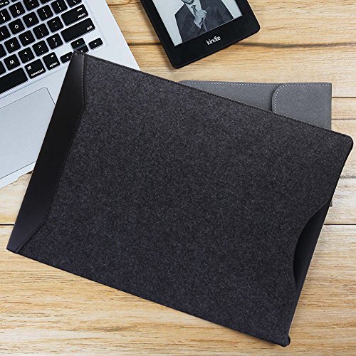 GENORTH® Filz Sleeve Hülle Ultrabook Laptop Tasche für MacBook Air & Macbook Pro 13,3 Zoll, MacBook Pro Retina 13 Zoll Hülle mit Geschütztes Inneres und Externes Mousepad (Schwarz) - 6