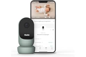 OWLET Cam 2 - Babyphone mit Kamera und App - mobiles Videobabyphone mit Weinen- und Bewegungsmeldungen - für sichere, verschlüsselte HD-Videos - mit Smartphone abrufbar, Salbeigrün, grün