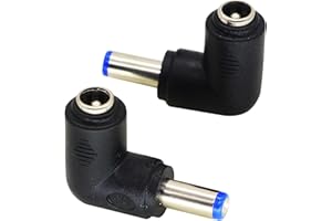 zdyCGTime 90 Degree Angle DC5.5x2.1mm Male to Female Adapter DC5521 5 Volt DC Barrel Power Jack adapter Coupler power head Connector for Tablet/Monitoring/Router.(DC5.5x2.1mm)(2pack)