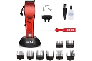 Stylecraft Professional Herrenhaarschneider hergestellt von Gamma Più, Clipper mit Rotationsmotor, 150 Minuten kabelloser Betrieb, verstellbare Klinge, 8 Kämme, Klingenhalter, Stabiles Metallgehäuse