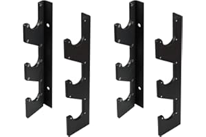 Yes4All Horizontal Wall Mount Barbell Storage Rack with Protective UHMW Plastic Layer - Barbell Holder for Weight Bar, Weighted Workout Bar and Lat Pull Down Bar