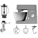 Kenwood KVC3170S Impastatrice Planetaria Chef, Robot da Cucina Mixer, con Frullatore e Tritacarne, 1000 W, 4.6 Litri, Acciaio