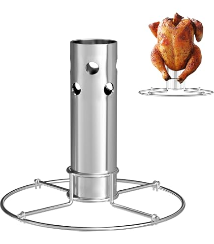 RUSFOL Beercan Hähnchenbräter & Rippenrost – Edelstahl-Grillständer Für Smoker & Ofen, Für 1 Huhn & 4 Rippen