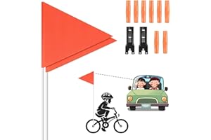 ZeYou Rot Fahrrad Wimpel 2Pcs,Kinder Sicherheitswimpel 200CM,Fahrradwimpel Verstellbare Wimpelstange Reflektierend Kinderfahrradfahne Sicherheitswimpel für Kinderfahrrad Laufrad