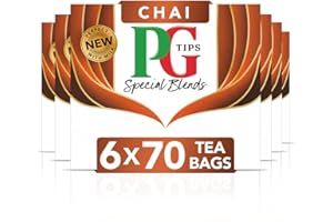 PG Tips Special Blends | Chai Tea Bags Bulk | Warm, Comforting & Deliciously Spiced With Ginger, Cinnamon, Cardamom & Clove | 6 x 80 Tea Bags | 420 Plant Based Biodegradable Teabags