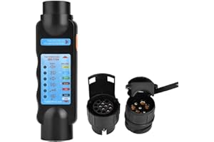 Akozon Probador de zócalo del remolque 12V 7Pin / 13Pin Cable de cableado de la luz de remolque Enchufe del circuito Indicador LED Inspector para remolques
