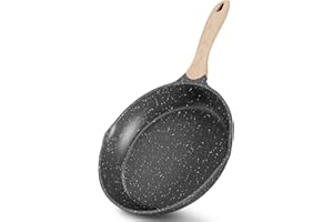 JEETEE Padella Antiaderente in Alluminio 28 cm, Granito-Antiaderente Rivestimento, Maniglia in Bachelite, Compatibile Tutti Fornelli y Induzione, Senza PFOA, Grigio