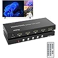 Yinker HDMI Quad Multiviewer, 4×1 HDMI Multiviewer Switcher, Supports 4 Display Modes 1080@60Hz with IR Remote