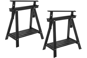 Astigarraga Tréteau architecte en Bois Peint (Lot de 2) Noir