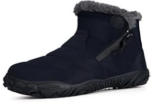 Eagsouni Barfußschuhe Gefüttert Herren Winterschuhe Warm Damen Winterstiefel Wasserdicht Schneestiefel Winter