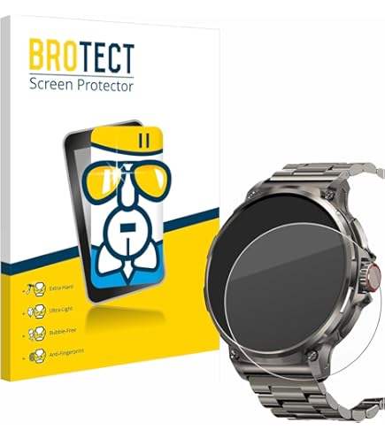 Brotect Glass Screen Protector Film Compatible With Smartwatch V69 1.85" (6 Pack) - Glass-Foil 9H Protection [Scratch Resistant, High Clarity