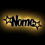 Schlummerlicht24 - Luce notturna “Sternenfunkeln”, personalizzabile, ideale come regalo di nascita o battesimo, per la camere