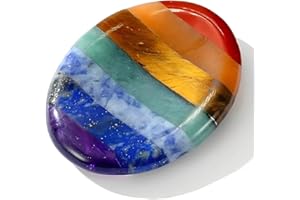 LAJUP 7 Chakra Pietre di preoccupazione ovali,Cristallo di guarigione per il sollievo dall'ansia, Pietre curative di Cristallo curative dei Chakra, bilanciamento dei centri energetici