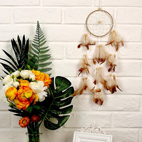 Soledi Dreamcatcher Indian Traumfänger gute Träume Geschenk und Dekoration für Haus (Kaffeebraun) - 7