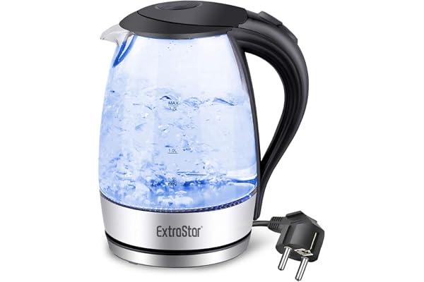 Bouilloire Électrique 1,7L, Corps en Verre Borosilicate avec Aperture Panoramique, Filtre Amovible, Ébullition Rapide et Arrêt Automatique, Design Épuré et Sécuritaire
