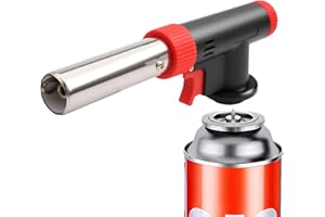 AIVANE Blow Torch Attachment Head Adjustable Flame, Cooking Butane Gas Torch with Safety Switch Fits for Creme Brulee, Catering Culinary, Camping BBQ, Baking, Light Soldering (Gas Not Included