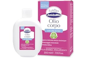 Euphidra – AmidoMio Körperöl, feuchtigkeitsspendend und sanft, ideal für Babys und Erwachsene, leicht und schnell einziehend, spendet tiefgehende Feuchtigkeit, Flasche 200 ml