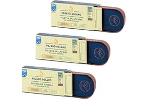 ANTICO CAFFE' NOVECENTO Filetes de Anchoa del Cantábrico Pujado Solano en Aceite de Oliva | Anchoas del Cantábrico elaboradas artesanalmente | Anchoas del Cantábrico lote de 3 de 50g