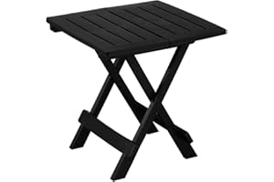 Deuba Mesa de Jardín Plegable Adige 45x43x50cm Negro Mesita Auxiliar de Plástico Mesas Balcón Camping
