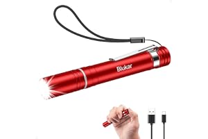 Blukar Uppladdningsbar Mini Ficklampa – Pen Ficklampor med Fickklämma