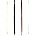 Molain Metal Ballpoint Gold Pen, 4 Pieces Retractable Slim Ballpoint Pens Metallic Ballpoint Pens, Home School Office Supplies Gift for Business Office Students Teachers