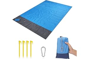 ALEGRE Picknickdecke Wasserdicht Ultraleicht, Stranddecke Sandfrei, Outdoor Picknick Decke, Leicht Kompakt Zeltunterlage Picknickdecke Regenplane für 2-4 Personen mit 4 Erdspieße (200x140 cm)