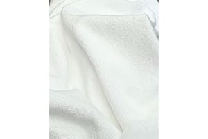Tissus et Nappes Westeel - Tissu Micro Éponge Bambou Doudou Oeko-Tex® - par 50cm - 305g/m² Largeur 155cm (Blanc)