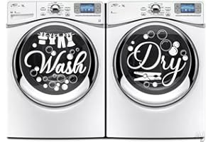 SUPERDANT Pegatinas de pared para las pegatinas de pared de lavado y secado de pared arte lavado secado DIY decoración vinilo adhesivo de pared para lavandería lavadora lavandería decoración