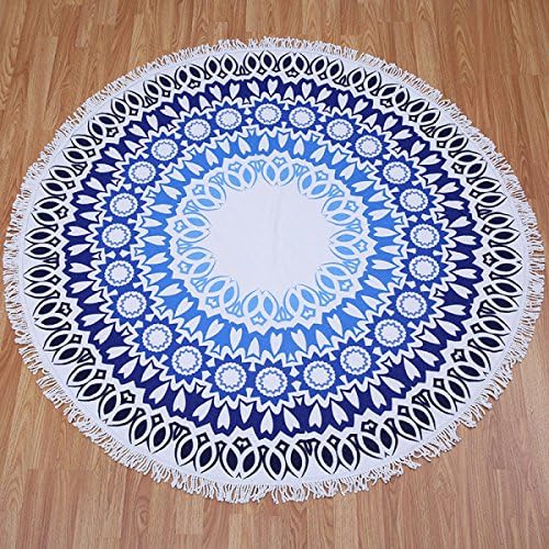 LAILAIGE Oversized Towel Blanket Cotton Print Round Multi - Functional Shawl Beach Towel 150 * 150CM,1-150*150cm