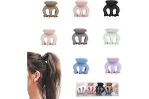 WOLFWAY Piccole clip per capelli per coda di cavallo alta, 2 cm, piccoli fermagli per capelli per donne e ragazze, in policarbonato, accessori antiscivolo per capelli lunghi e spessi